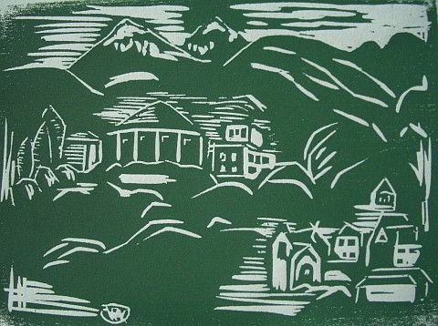 Holzschnitt "Tahiti"